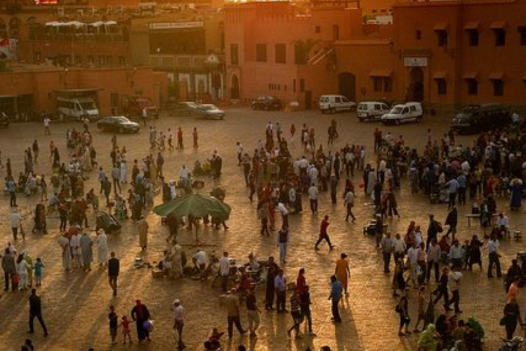 Marrakech Jemaa el-Fnaa square sunset photography Morocco